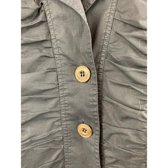 XCVI Womens Black 3/4 Sleeve Ruched Button-Front Jacket Size L - Picture 4 of 4